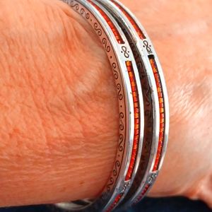 Brighton Silver & Rust beaded bracelets,  Set of 2. Gorgeous.
